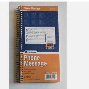 Phone Message Book 2-part Carbonless 400 Sets Adams Leave a Note Office Supply